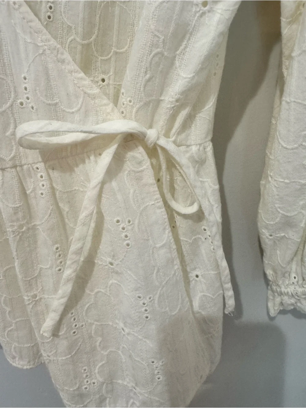 Madewell Eyelet Wrap Peplum Top